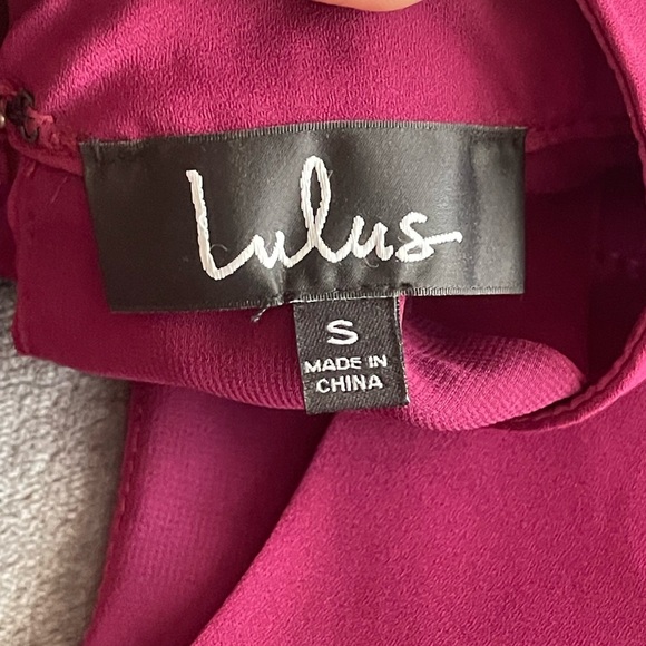 Lulus Groove Thing Magenta Swing Dress Women's Size S Maroon Burgundy High Neck - Picture 6 of 9